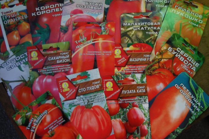 Pomidorų sėklos maišeliuose